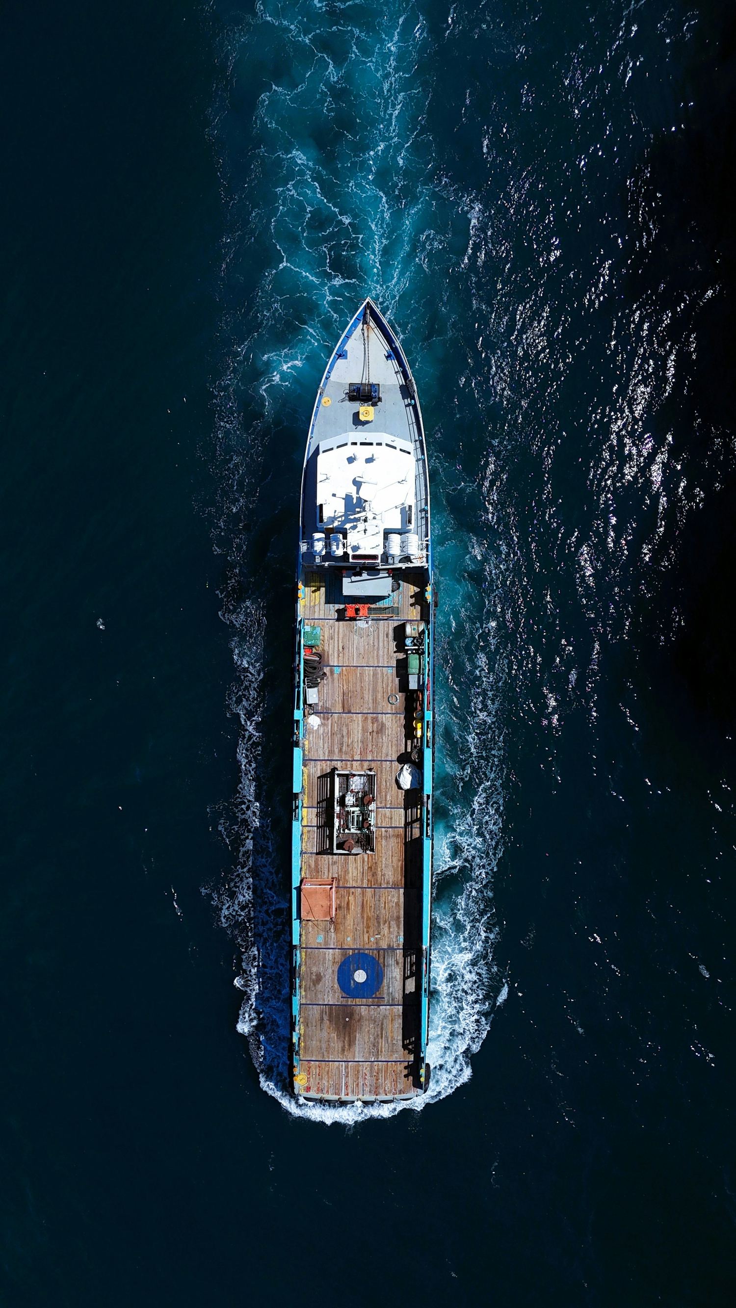 Delivery — container ship at sea